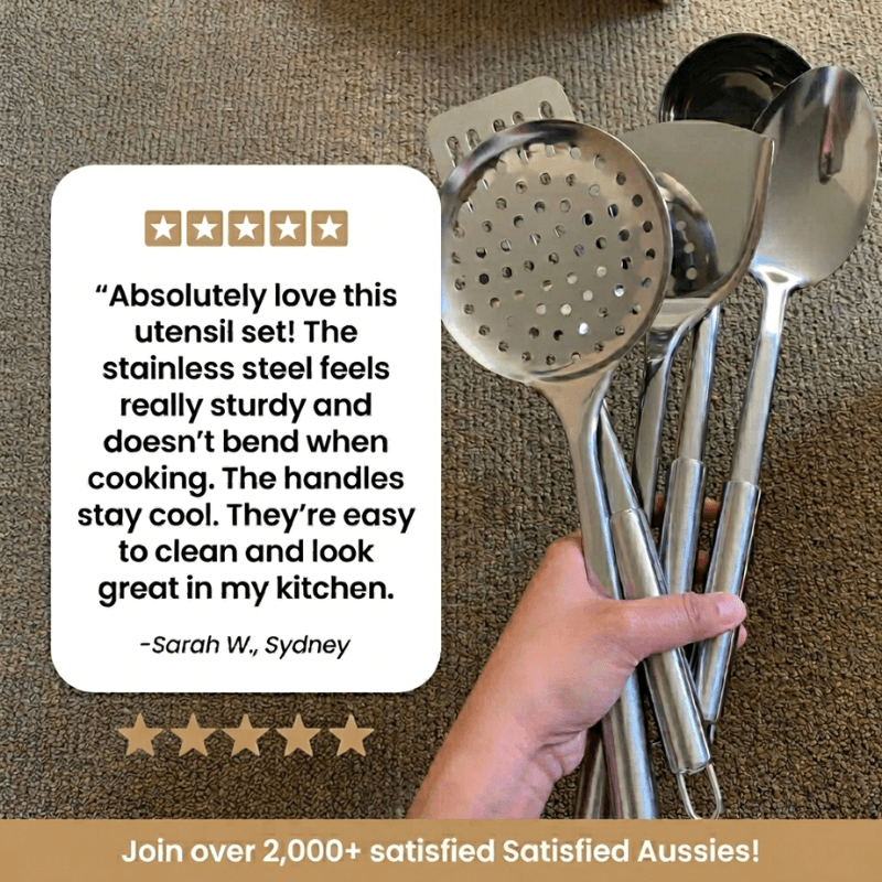PuraLiving™ Stainless Steel Cooking Utensil Set